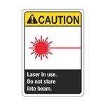 Caution Laser In Use. Do Not Stare Into Beam.